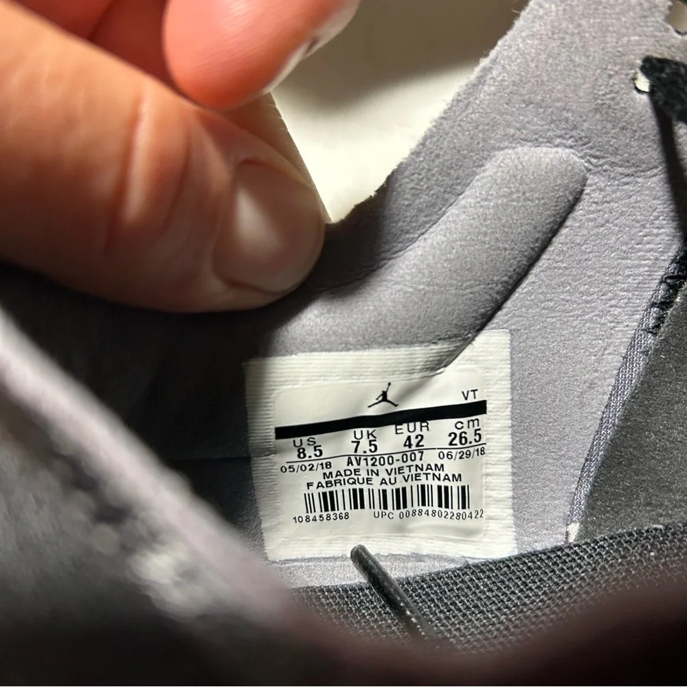 Nike Jordan 88 Racer Varsity Black Gray Maize Mens Run Gym AV1200-007 Size 8.5 - Picture 7 of 9